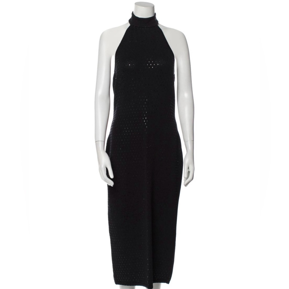 St. John knit Halter Cocktail Dress Midi Length